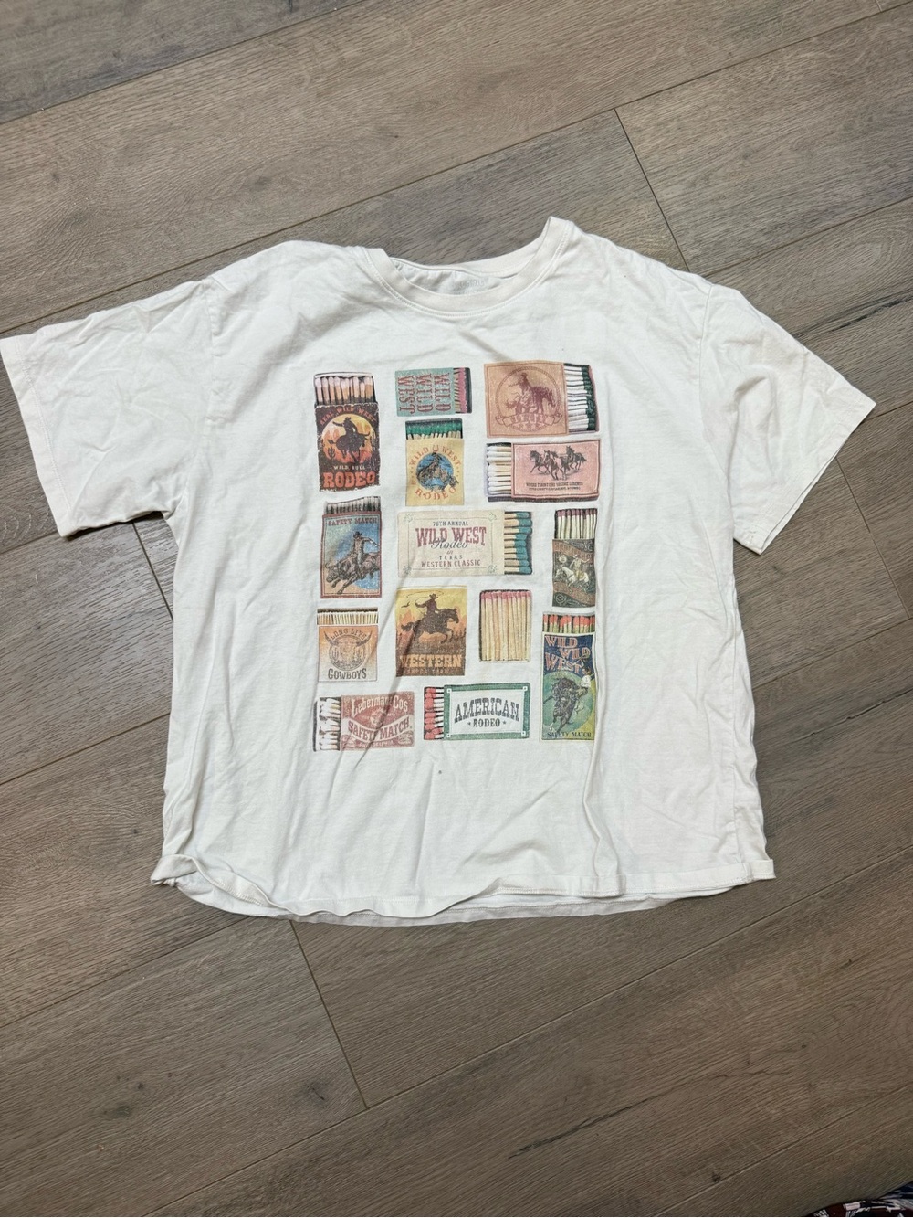 Vintage Western Matchbox Graphic Tee - White